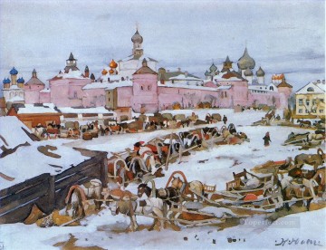  Konstantin Lienzo - El Kremlin de Rostov 1916 Konstantin Yuon ruso